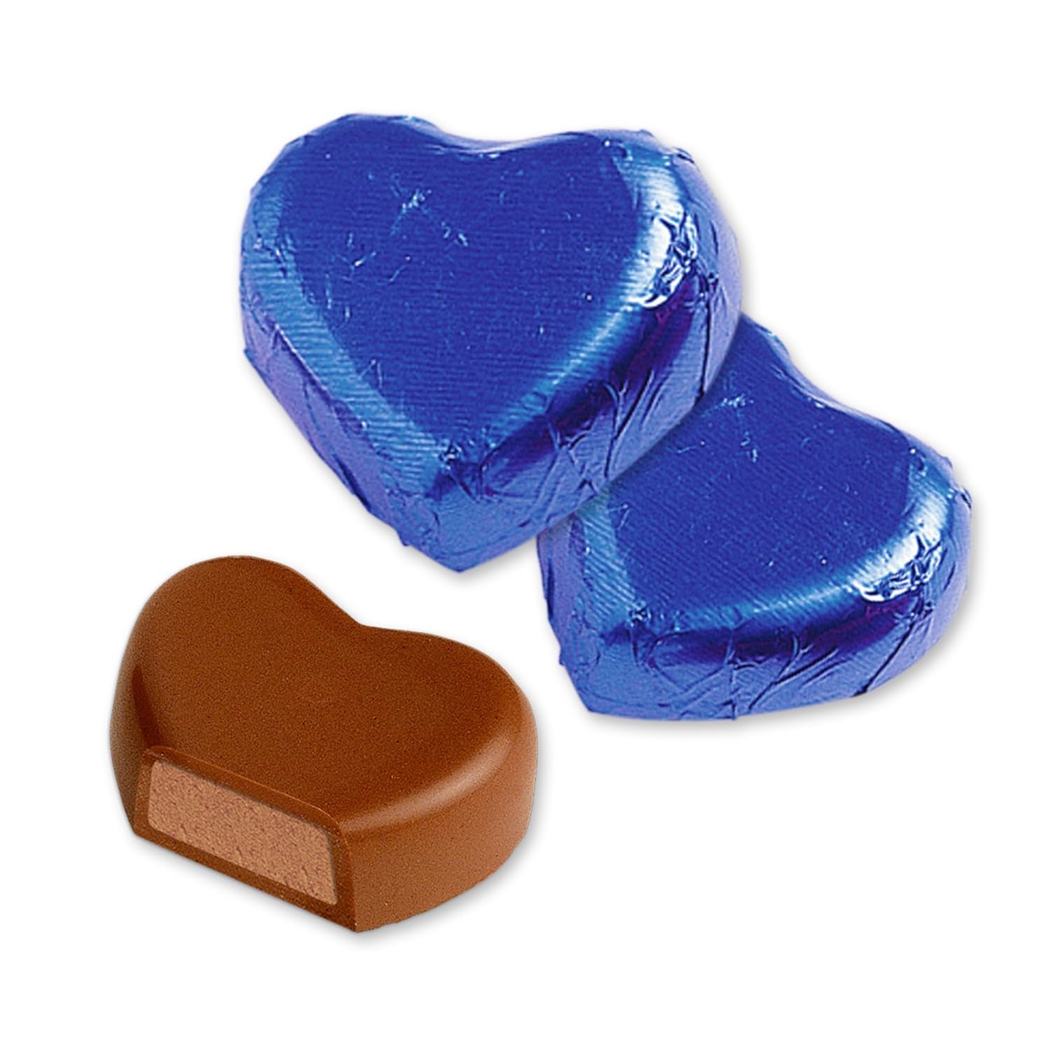 Günthart 150 blå chokoladehjerter med nougatfyld | Pingviner med Nougat Creme | Blå chokolade pingvinhjerter | Konkurrence | Blå chokoladehjerter | Pingvin (1,2 kg)