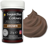 Sugarflair brun madfarvepasta, højkoncentreret pastelfarve til smørcreme, fondant, royal glasur, kagepynt og meget mere! Levende madfarve! - 25 g