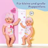 BABY Born Lena (Pige) - babydukke 36 cm - 7 funktioner inklusive tilbehør og madras - Fungerer helt uden batterier - Velegnet til små børn fra 1 år