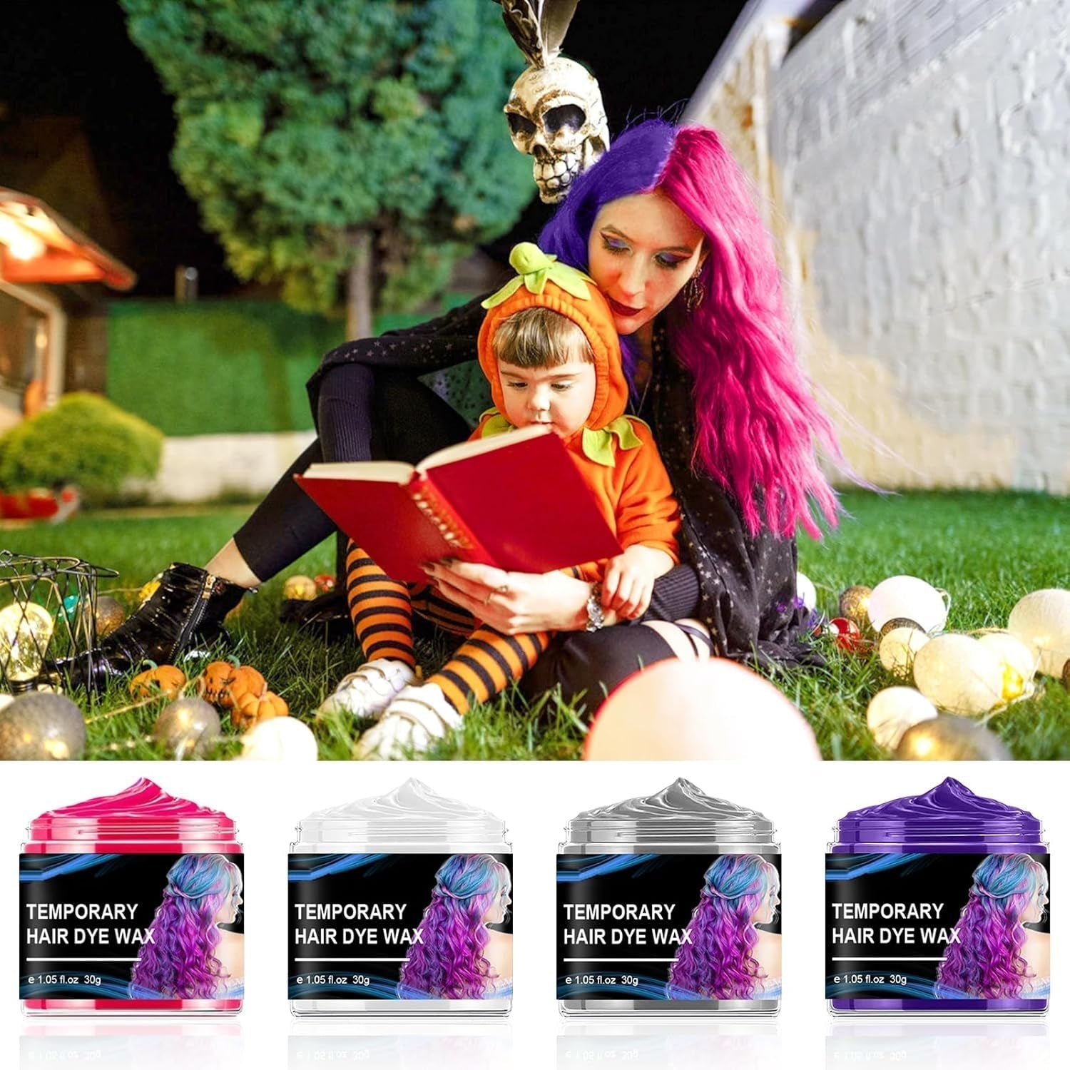 Halloween Midlertidig Hårfarve 4 Farver Hårfarve Voks Styling Hårfarve Til Mænd Kvinder Halloween Cosplay Fest Hårfarve Naty Shop