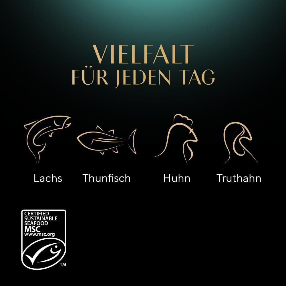 SHEBA Nature's Collection i sovs - højkvalitets våd kattefoder, fine varianter (MSC) i portionsposer - 72 x 85 g