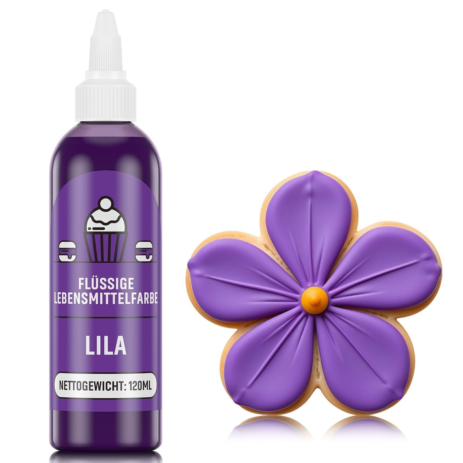 Rød madfarve 120 ml, højkoncentreret og sukkerfri flydende madfarve til bagning, kager, makroner, glasur, fondant, småkager, donuts