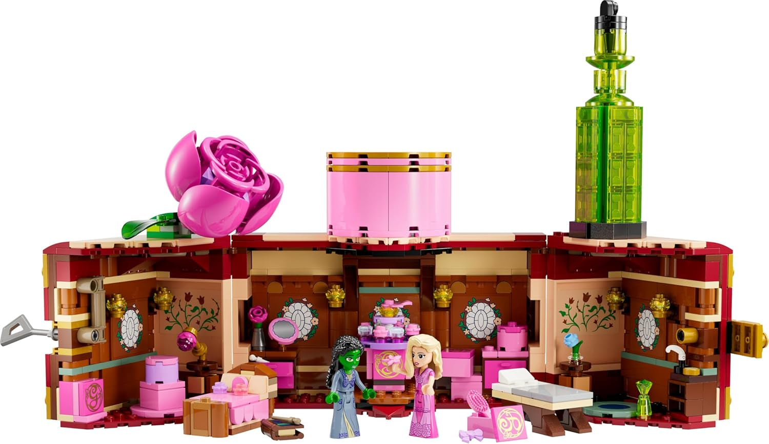 LEGO Wicked Glinda og Elphabas soveværelse - Dukkehus med 2 mini Witches of Oz-dukker, cool tilbehør inklusive blomster og outfits - Kreativt legetøj til piger på 8+ og fans - 75683 Byggesæt Besuche den LEGO-Store