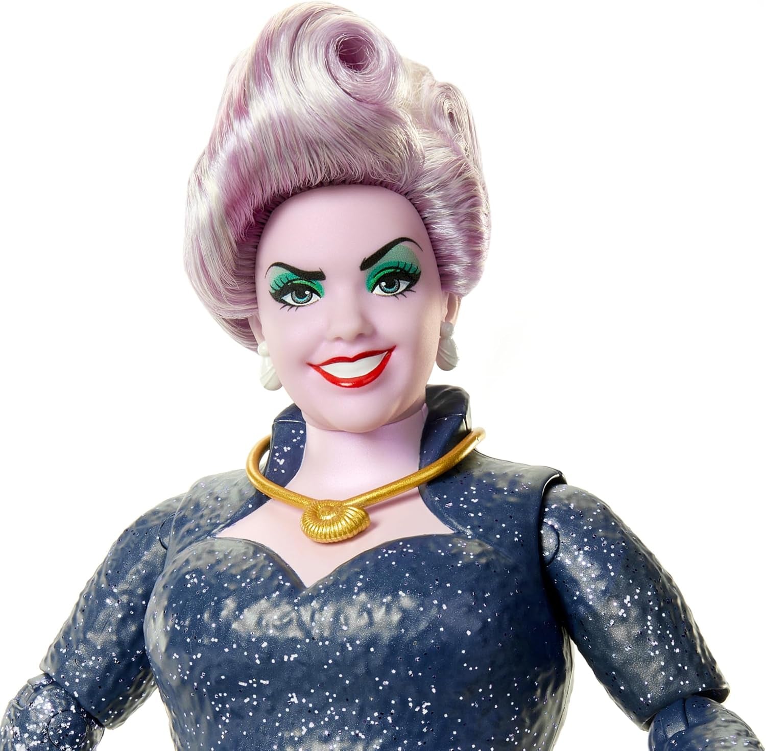 Mattel DISNEY Ariel, Havfrue - Ursula med fangarme, aftagelig halskæde og lavendelfrisure for endeløs frisørsjov, velegnet til børn fra 3 år og opefter, HLX12 Naty Shop Dolls