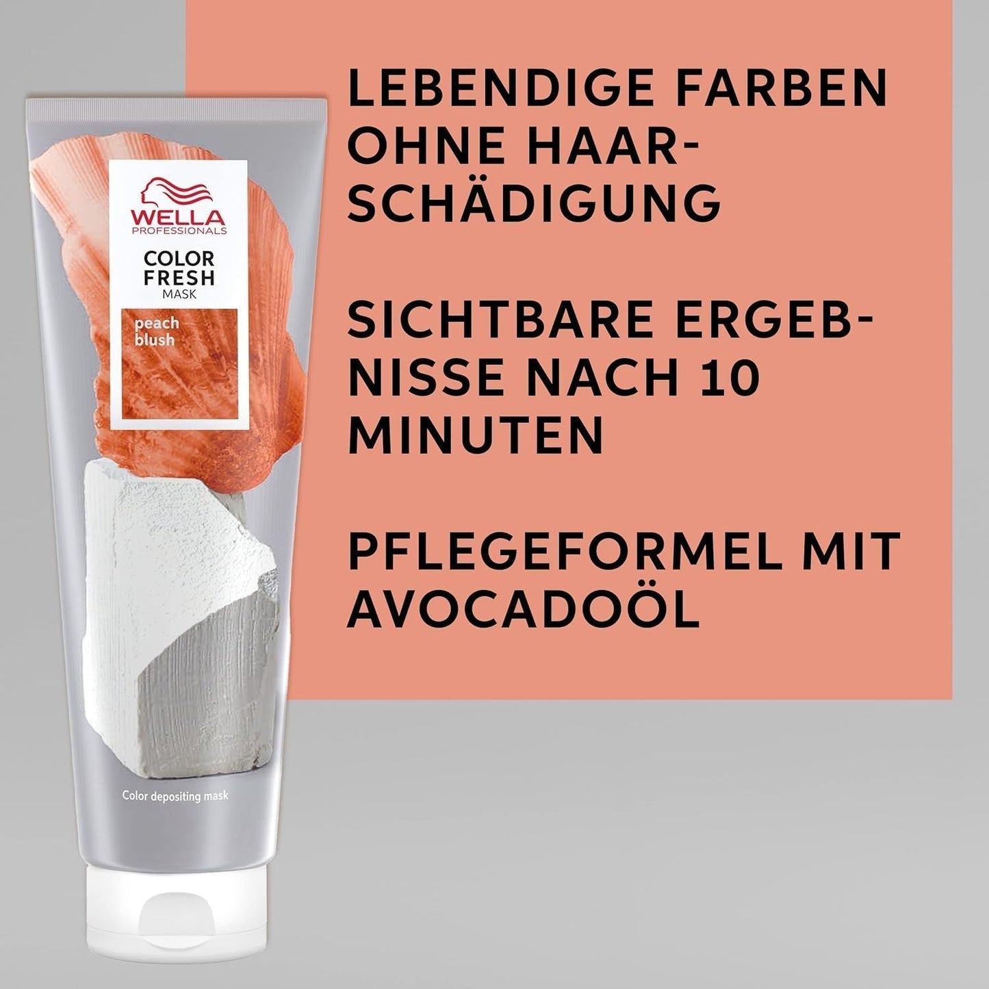 Wella Professionals Color Fresh Mask Peach Blush - hårbehandling til at revitalisere og ændre hårfarve - nærende nuance med avocadoolie - til blondt og lysnet hår - 150 ml Naty Shop Hair Mask