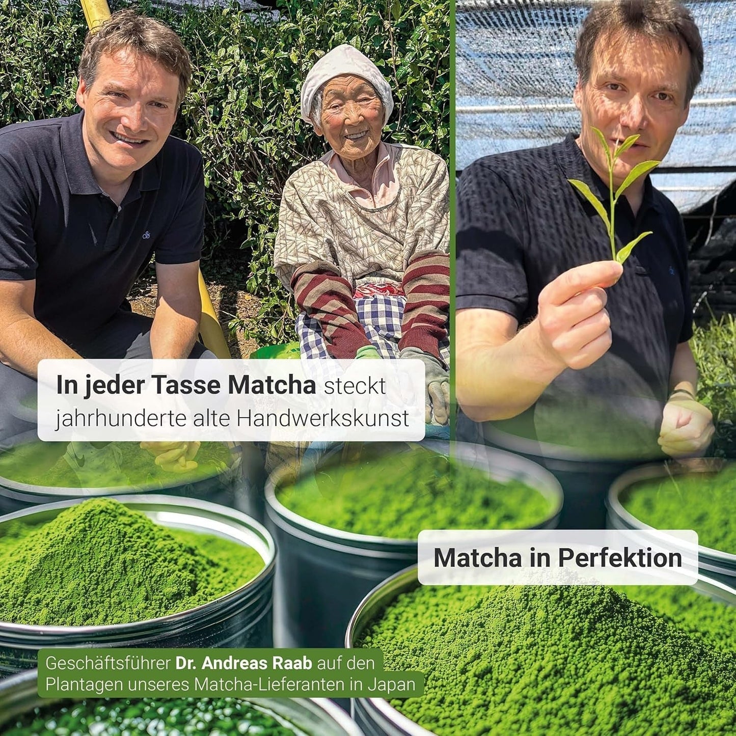 Raab Vitalfood® Premium Bio Matcha Pulver (30g) - Original fra Japan, ren matcha pulver uden tilsætningsstoffer, fint malet, mild-bitter smag, grøn te pulver, vegansk, te ceremoni
