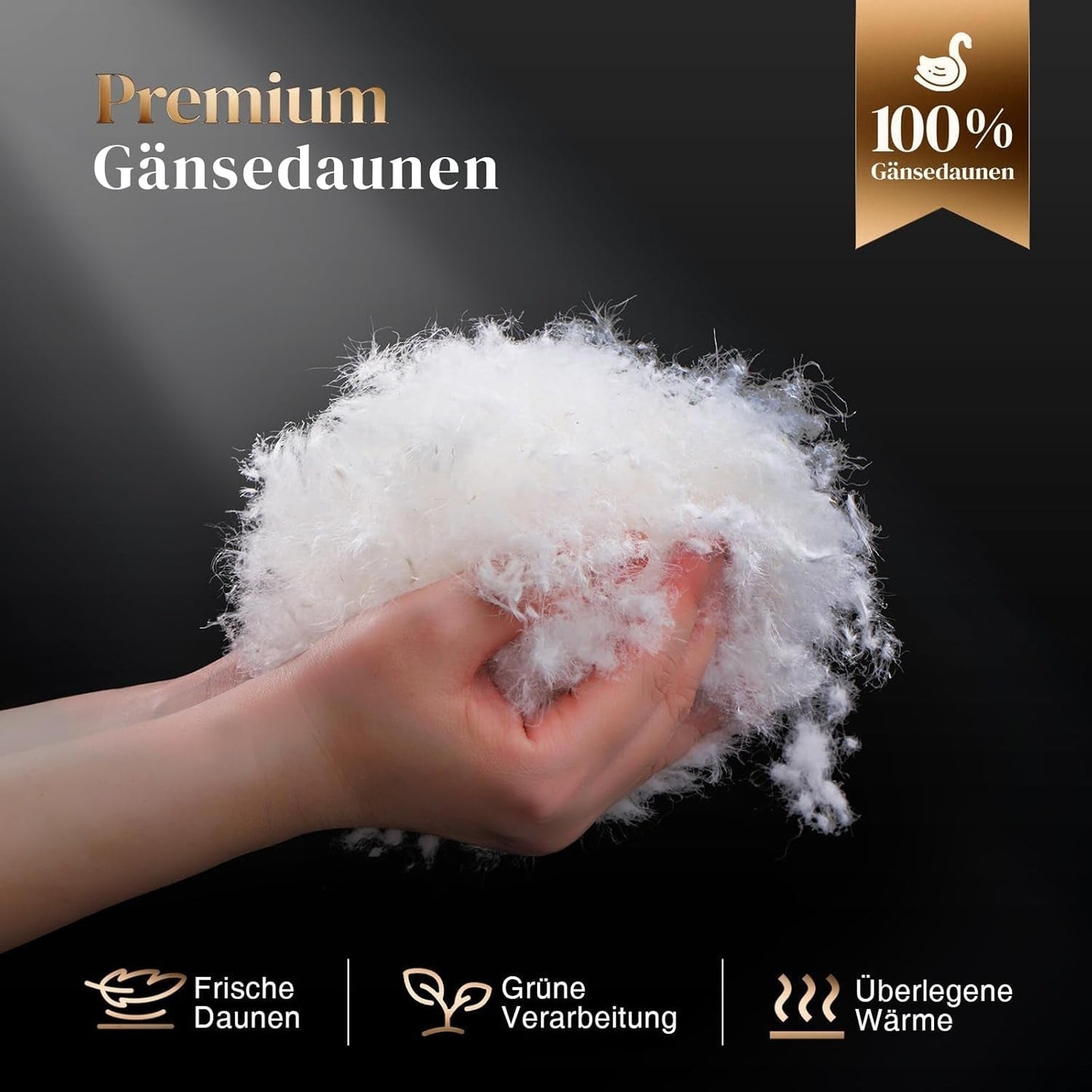 135X200 Helårsdyne 100% bomuld Gåsedunsdyne Tyktfyldt fjerdyne No Live Plys Ekstra Fluffy Overgangsdyne 3D Baffle Box Enkeltseng Hvide dyner & dyner Naty Shop