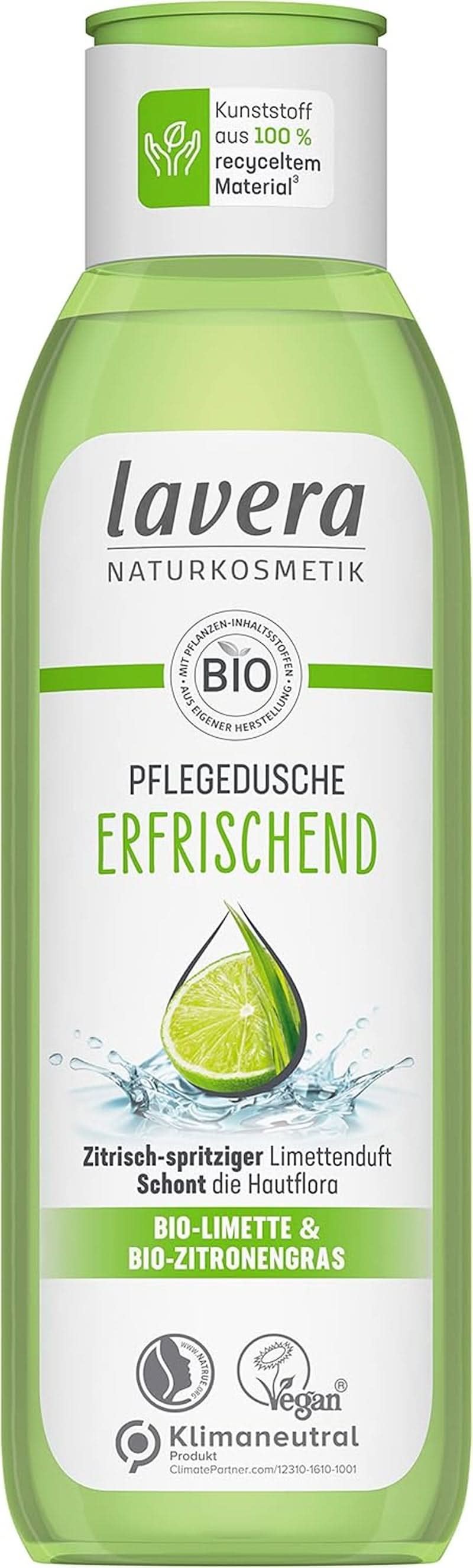 Lavera, Forfriskende shower gel med økologisk lime, 250 ml Shower and bath Naty Shop