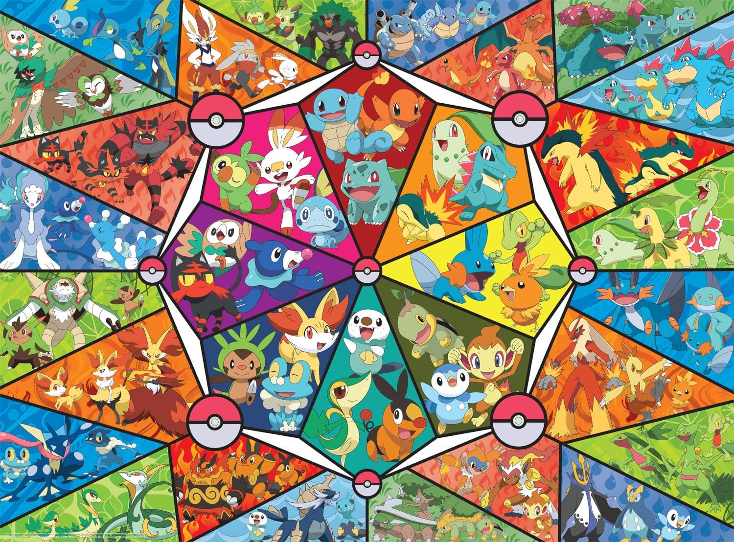 Buffalo Games - Pokemon - Farvet glas starter - puslespil 1000 brikker Puslespil Naty Shop Standard titel