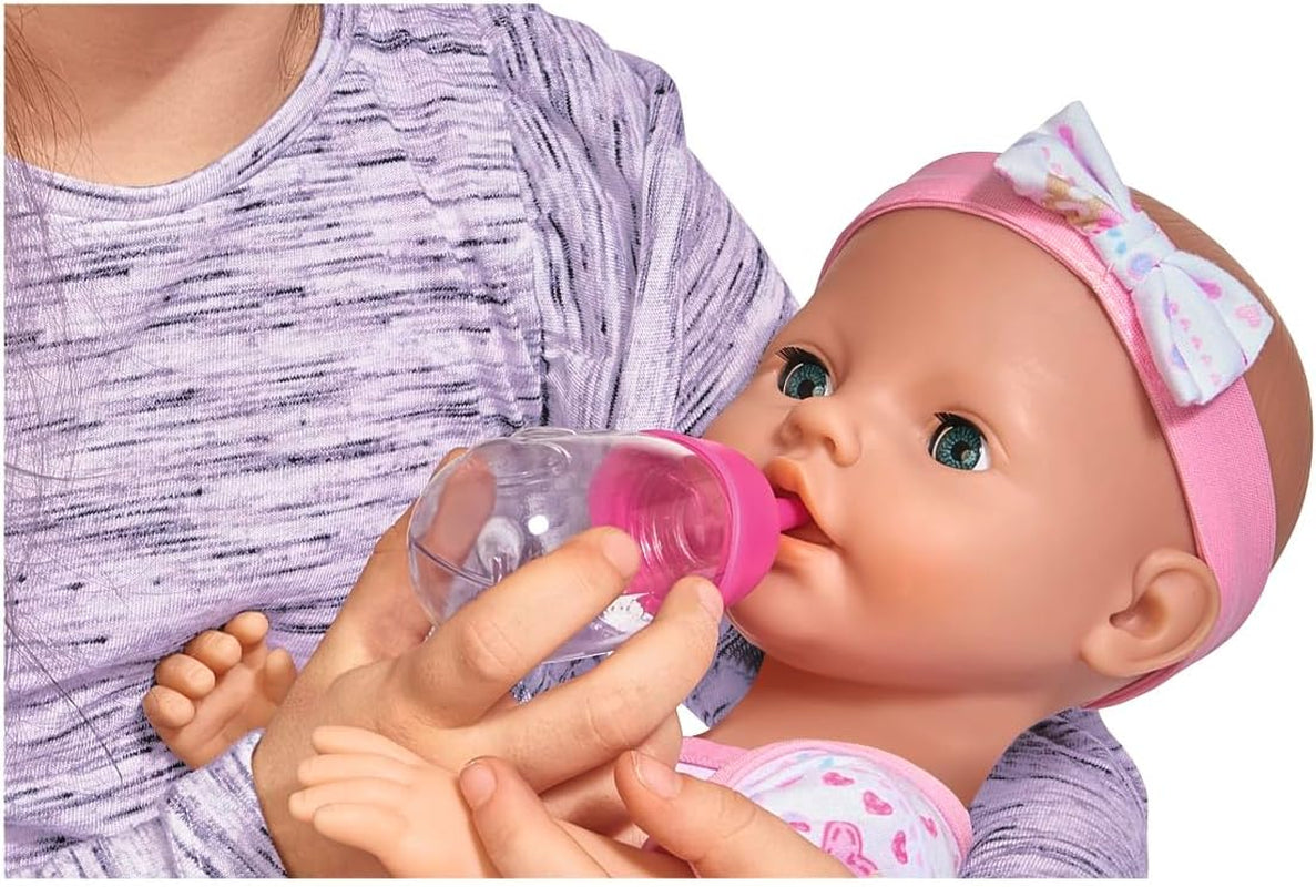 Simba 105039005 - Nyfødt babydukke, 3 år og opefter, legedukke med funktioner, kan drikke og tisse, 8 stykker, med babydukke og tilbehør