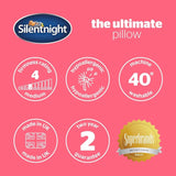 Silentnight Ultimate Pillow - Blød og støttende sengepude med Pinsonic Soft Touch luksus quiltet betræk, maskinvaskbar og allergivenlig til ryg- og sidesover, 1 stk Naty Shop standardpuder