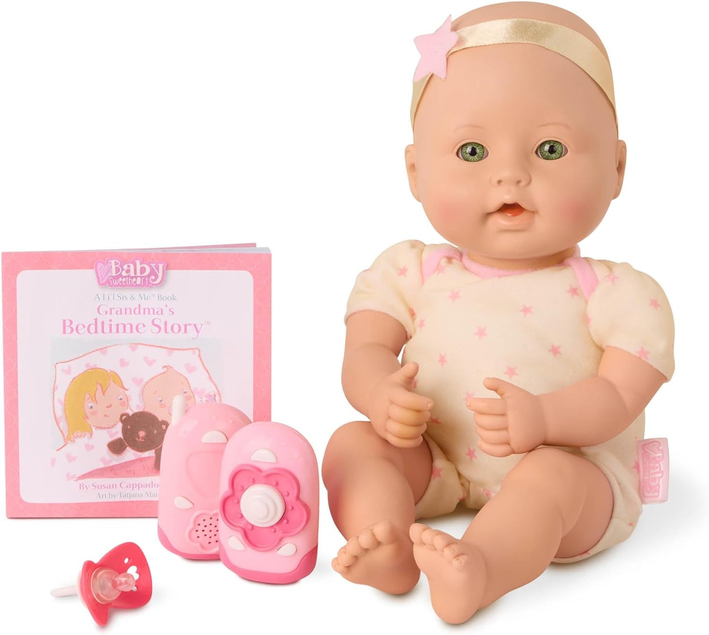 Baby Sweetheart Doll - Sengetid - 31 cm - Blød krop - Suttetilbehør - Foregive leg - Legetøj fra 3 år og opefter