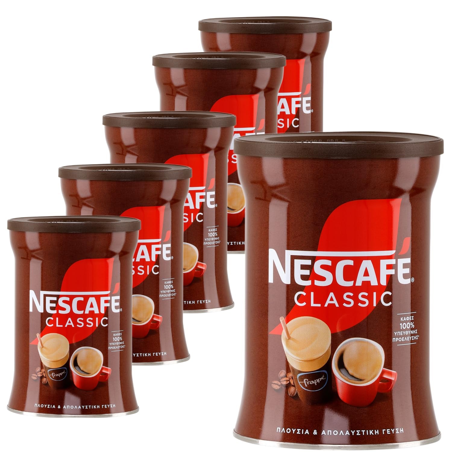 Nescafé Classic Frappe 6 x 200g | Græsk kaffe | Instant Frappe pulver | Nestlé | + 20 ml Jassas olivenolie