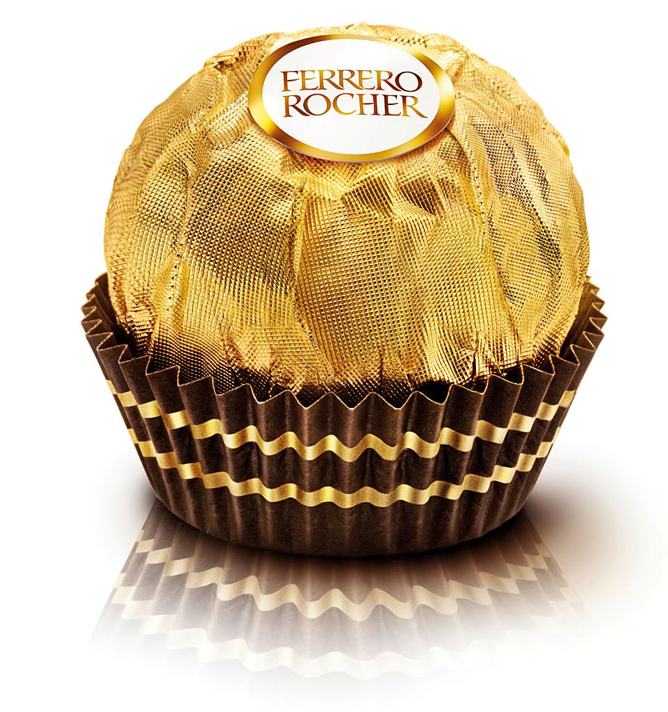 Ferrero Rocher - Sprøde og cremede hasselnøddepraliner - Valentinsdagsgave til ham og hende - 16 pakker med 4 individuelle praliner
