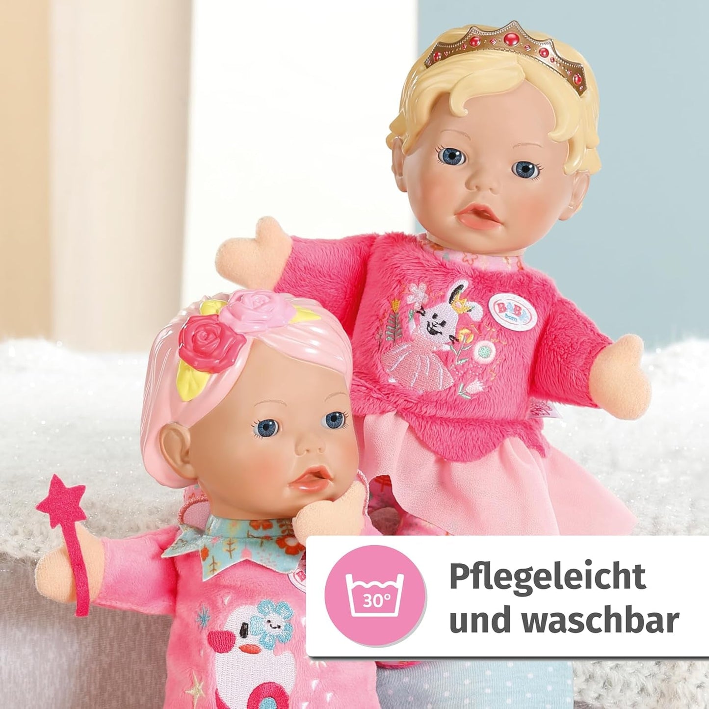 BABY født til babyer Gebyr Blød kropsdukke med fingerlommer i armene 26 cm høj hånddukke 834695 Zapf Creation