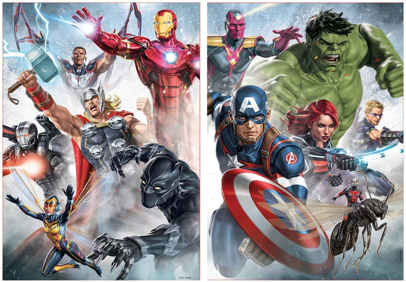 Educa - Puslespil 500 brikker til voksne | Marvel Avengers 2 X 500 puslespilsbrikker til voksne og børn fra 11 år, superhelte, puslespilsæt (17994) Puslespil Naty Shop
