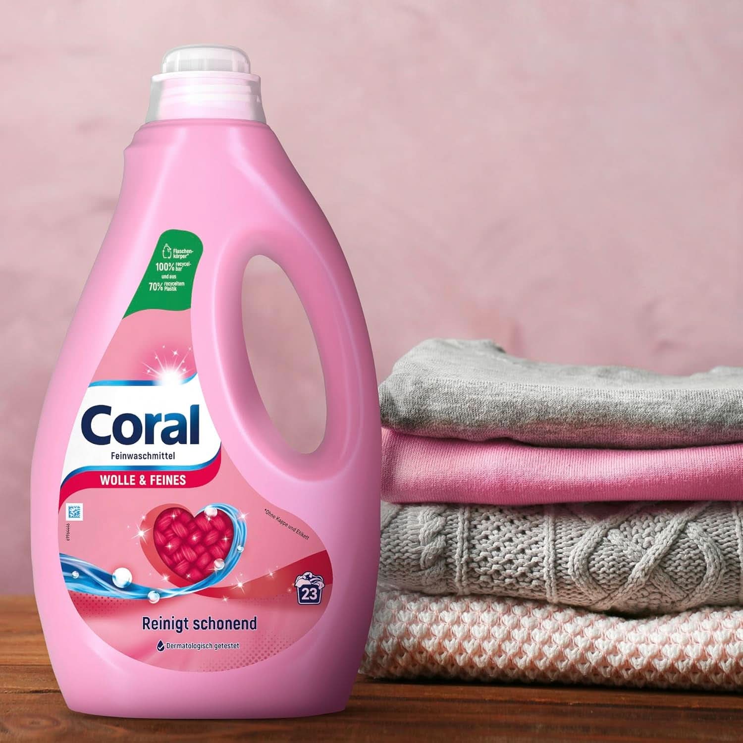 Coral sart flydende vaskemiddel til uld og fint vasketøj, 23 vaske, 1,15 liter Vaskemidler Naty Shop