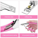Falske negle 500 stk Naturlig farve kunstige falske negle 10 størrelser DIY Akryl med æske neglebørste Cuticle Pusher Neglefil