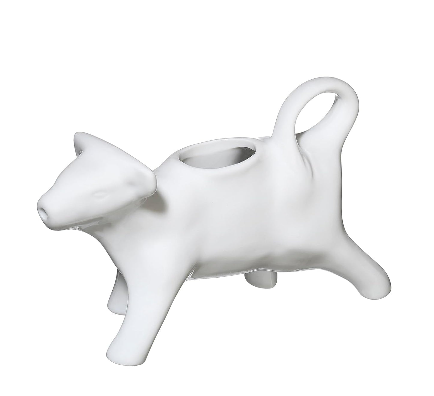 Cilio Milk - Mælkekrus i form af en ko | Porcelæn | Mælkekrus i form af en ko | Med håndtag | Krus til kaffe, mælk og fløde | Morgenmad bord dekoration | Kapacitet 125 ml
