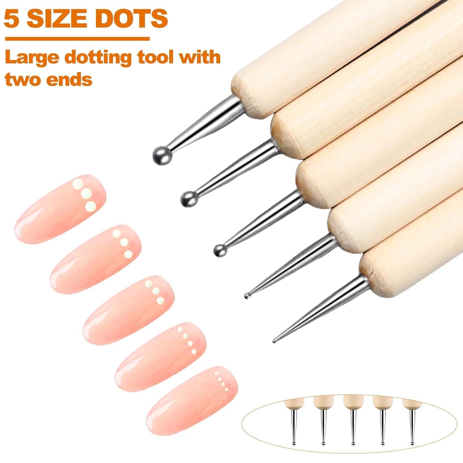 Hanyousheng 20 Stück Nagel Pinsel Sæt, 15 Stück Nageldesign Pinsel, 5 Stück Nail Art Dotting Tools Für DIY Nail Art Design