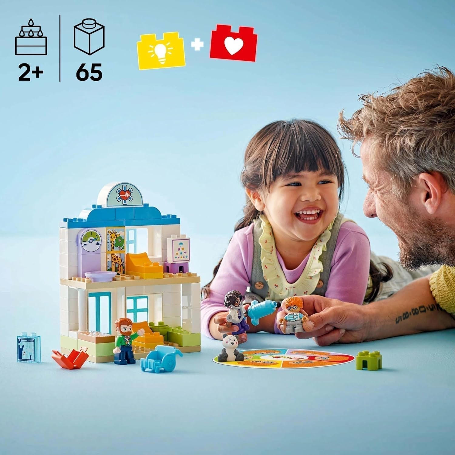 LEGO DUPLO Town Første besøg hos lægen, byggelegetøj, legesæt til fremme af finmotorik, gave til småbørn 2 år, pædagogisk legetøj, hospitalsrollespil 10449 byggesæt Besuche den LEGO-Store