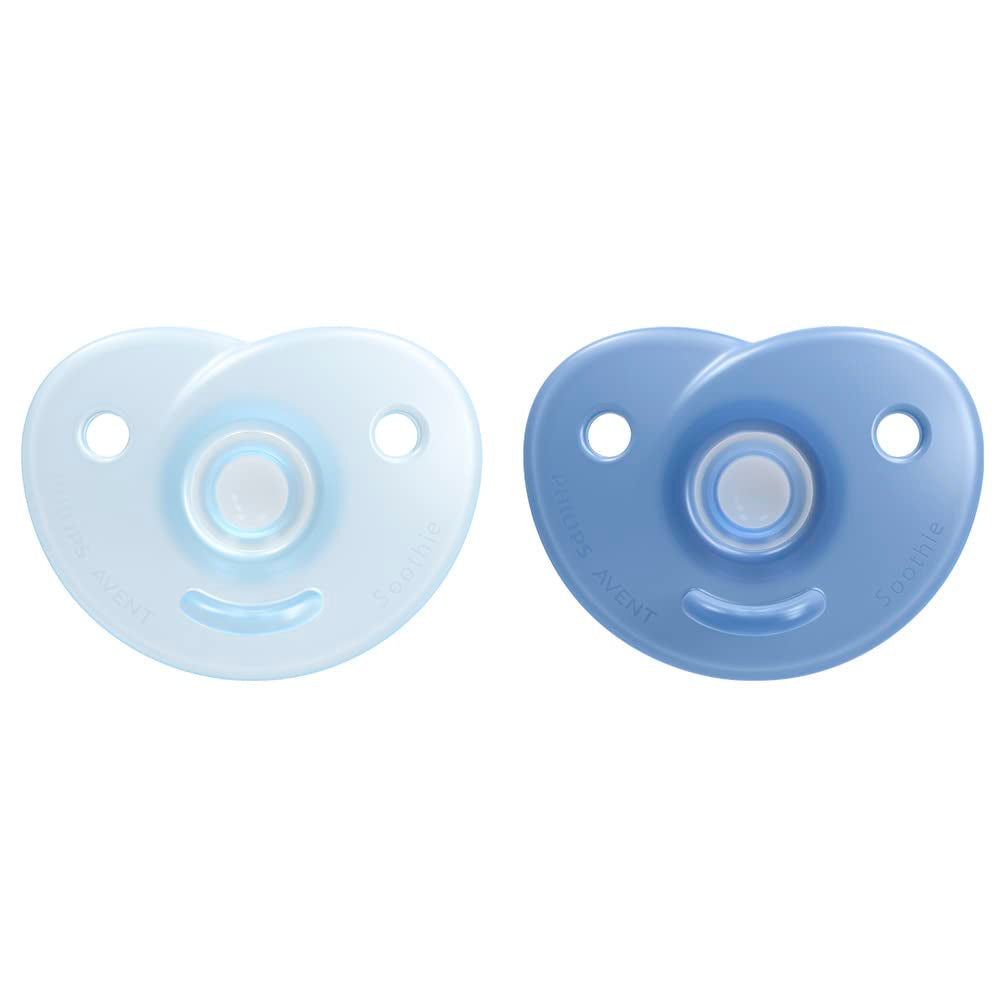 Philips AVENT Soothie - BPA-fri sut til babyer i alderen 0-6 måneder, blå/lyseblå (model SCF099/21)