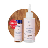 Permanent hårfarvesæt 100 % grå dækning Hjemmefarvning 0 % Ammoniak Hårfarver Multidimensionelle hårfarver Professionelle hårfarver Naty Shop Hårfarve Medium Blond Strawberry 8Gc