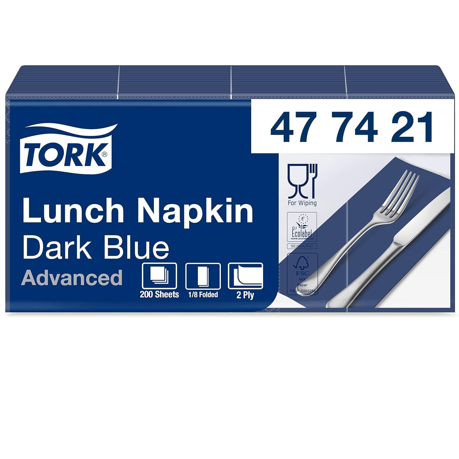 Tork Linstyle 509542 sorte cocktailservietter, 1/4 fold, 1 lag, 23,8 x 23,8 cm, 1 x 100 servietter
