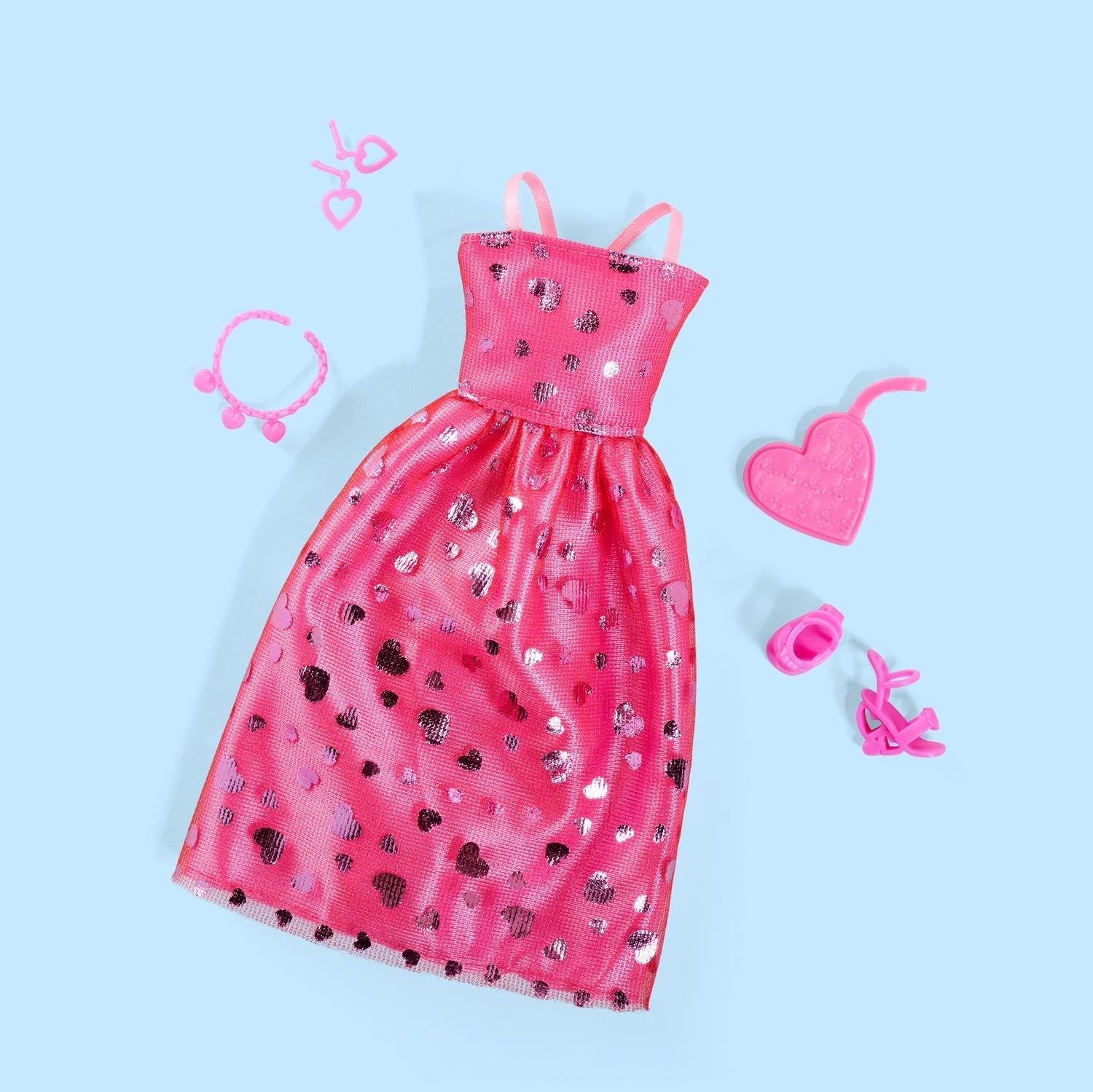 Simba Steffi Love Pink Love – Ankleidepuppe im pinken Glitzerkleid, inkl. Tilbehør i Herzform, 29 cm groß, Modepuppe for kreative Rollenspiel, für Kinder ab 3 Jahren