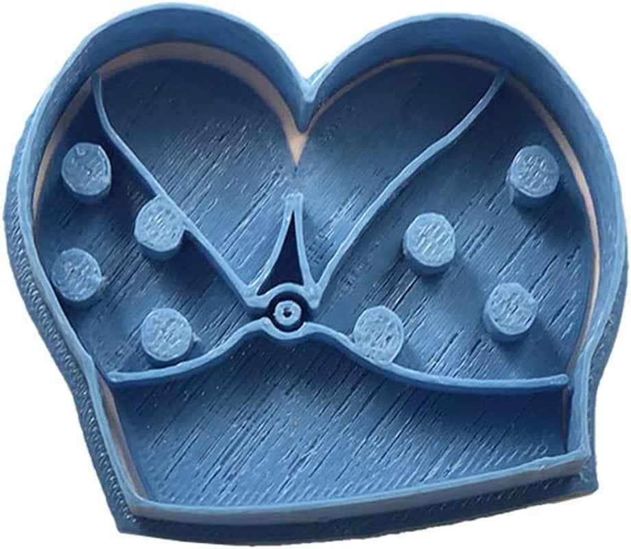 Anledninger: Brystformet kikseform, blå, 8 x 7 x 1,5 cm