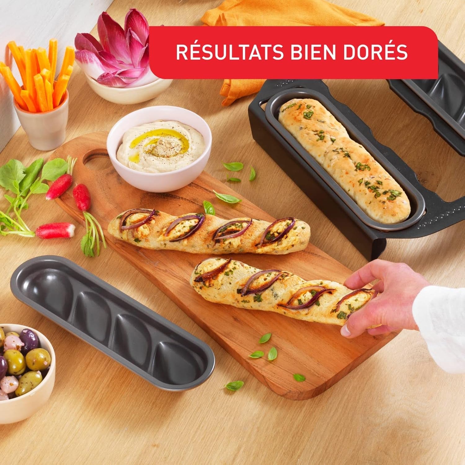 Tefal Creabake J3089304 3 Stück Brioche-Backform Antihaft-Beschichtung, Leicht Entnehmbar, Stapelbar, Einfache Austellung, Backform Forme og bageplader Naty Shop
