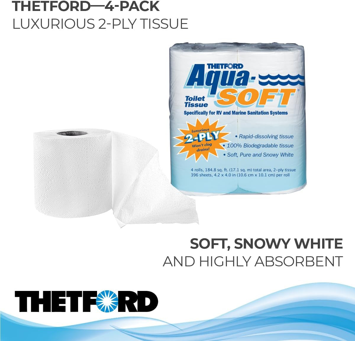03300 Aqua-Soft toiletpapir, 2 lag, 4 ruller