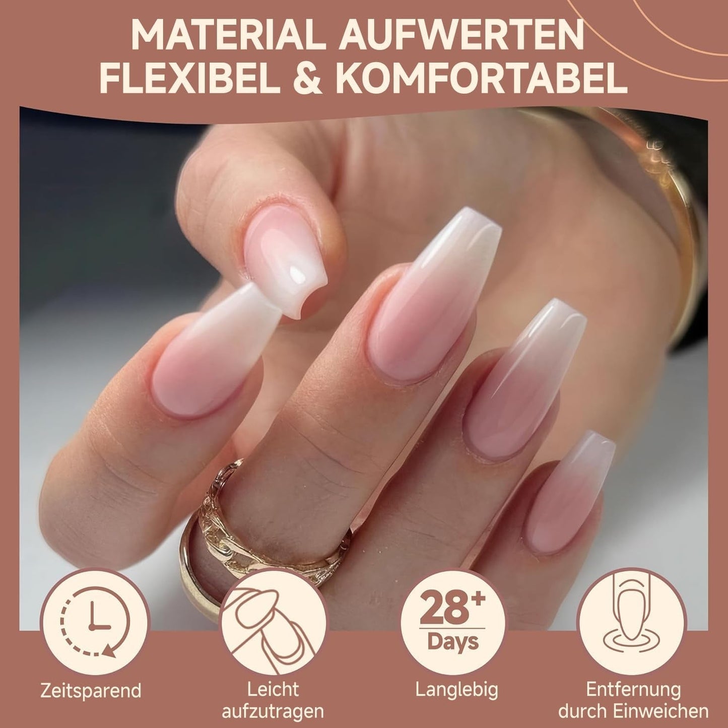 Ballerina Gel Neglespidser 216 stk. 12 Størrelser Soft Gel Negle Tips Full Cover Negle Extension Sæt Semi Matt DIY Home Art