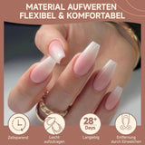 Ballerina Gel Neglespidser 216 stk. 12 Størrelser Soft Gel Negle Tips Full Cover Negle Extension Sæt Semi Matt DIY Home Art