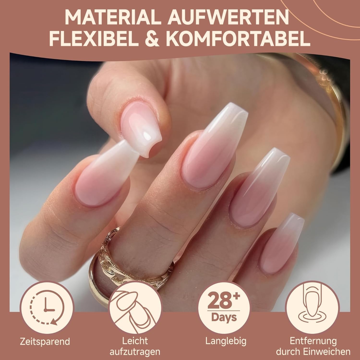 Ballerina Gel Neglespidser 216 stk. 12 Størrelser Soft Gel Negle Tips Full Cover Negle Extension Sæt Semi Matt DIY Home Art
