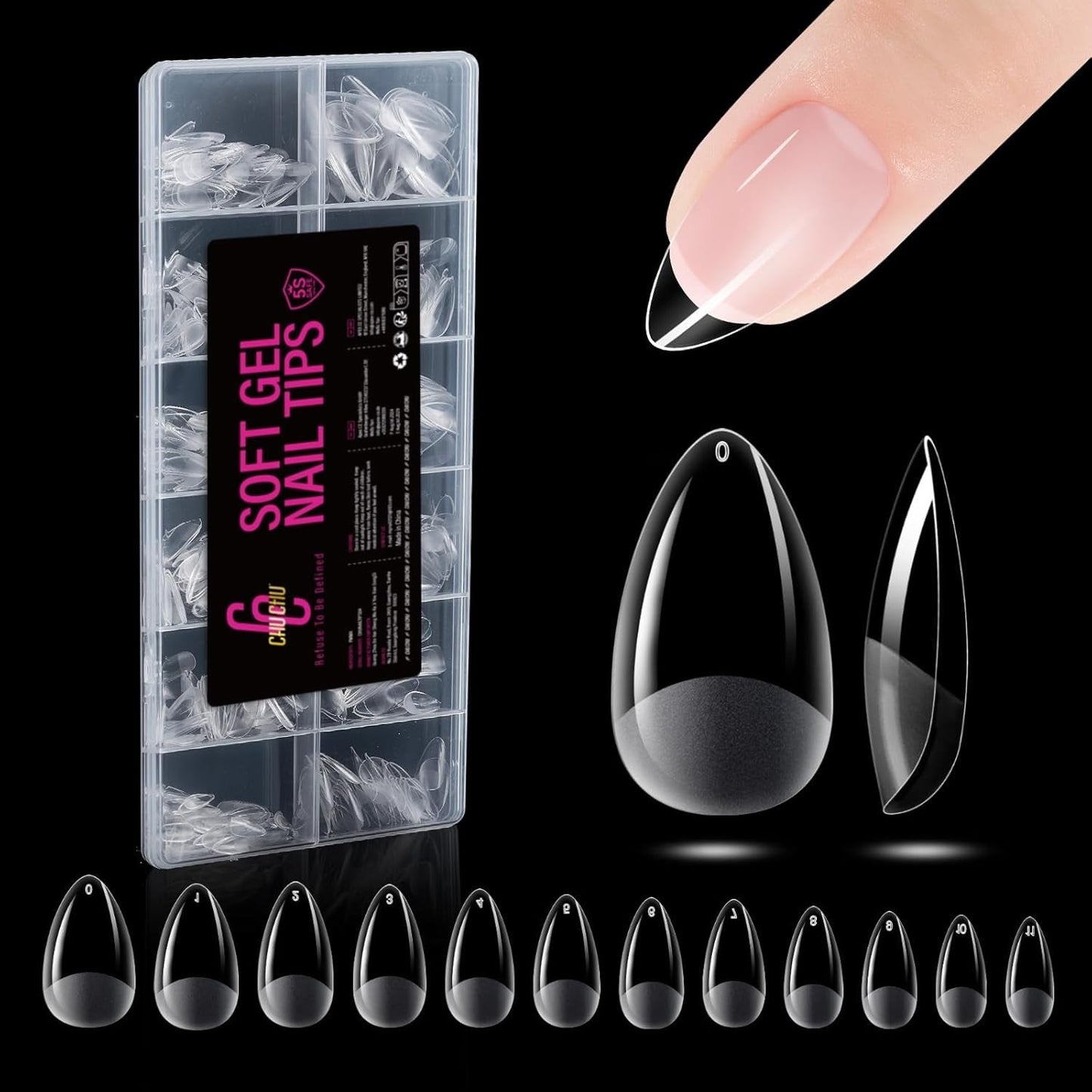 504 stk Ballerina Medium Gel Negletyper: Gel Neglespidser PMMA Falske Negle Negle Extensions Kunstige negle 12 str.