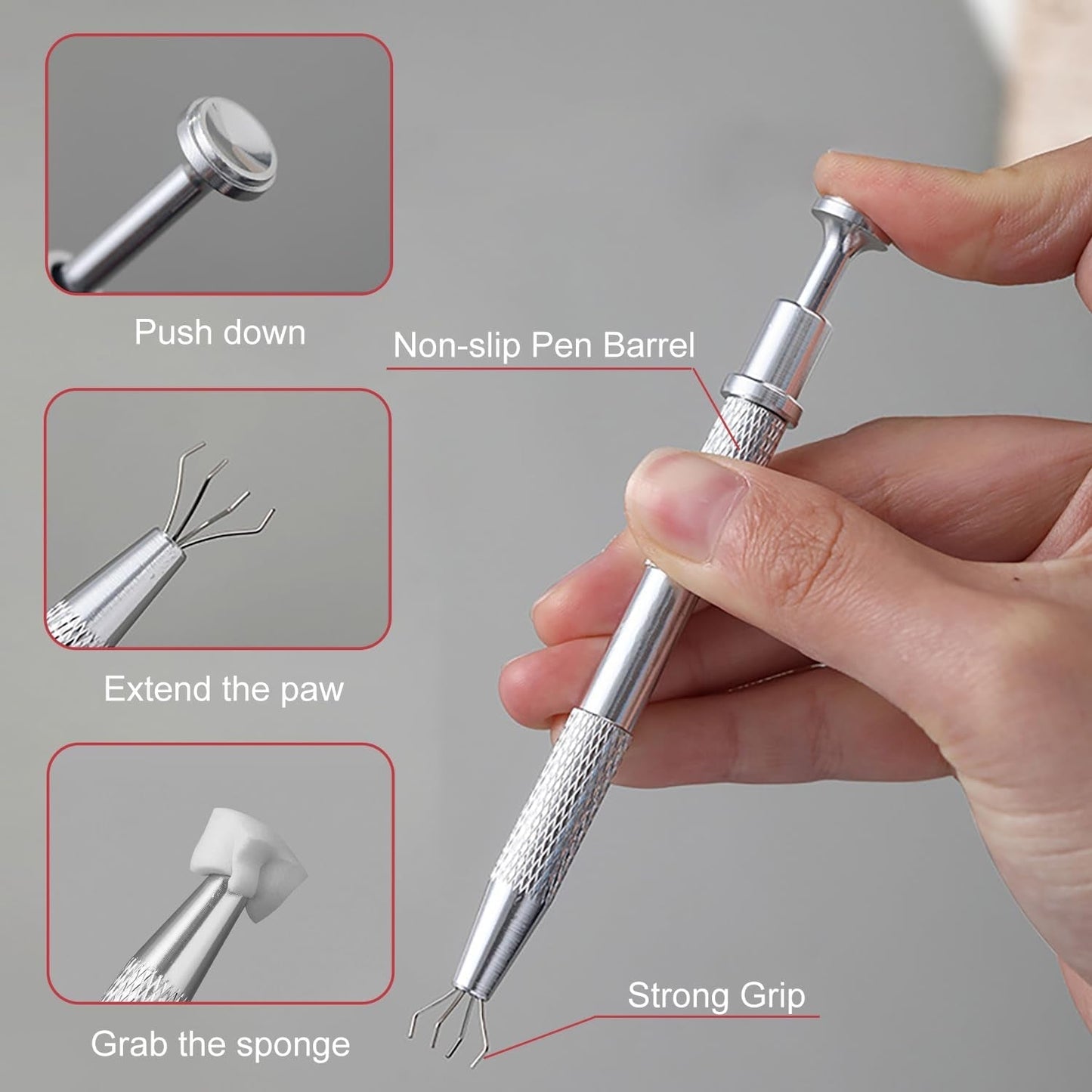 200 Stück Nail Art Schwamm Mit Metallgreifer, Nageldesign Zubehör Schwammpinsel, Um Eine Varuntzen Von Gradient Nail Art Patterns Zu Erstellen(White)