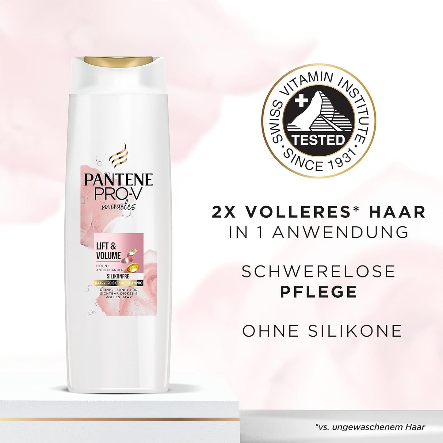 Pantene Pro-V Lift & Volume Thickening Shampoo med biotin, silikonefri Pantene bruser og bad