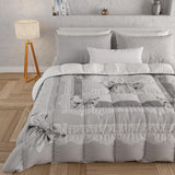 PETTI Artigiani Italiani - Vinterdyne, Vinterdyne, Enkel quilt, Dobbeltsidet, Monocolor og digitalt tryk, 100% anti-allergisk mikrofiber, Made in Italy Dyner og dyner Naty Shop Gråbånd 160 X 190 Cm