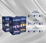 Caffè Borbone Verkostung Kit, 90 aluminiumskapsler: 30 Mia Napoli, 30 Ciao Venezia, 30 Magica Palermo, (3 x 30 Stück) – Kompatibel med Kaffeemaschinen für den Hausgebrauch af Nespresso®-mærket*