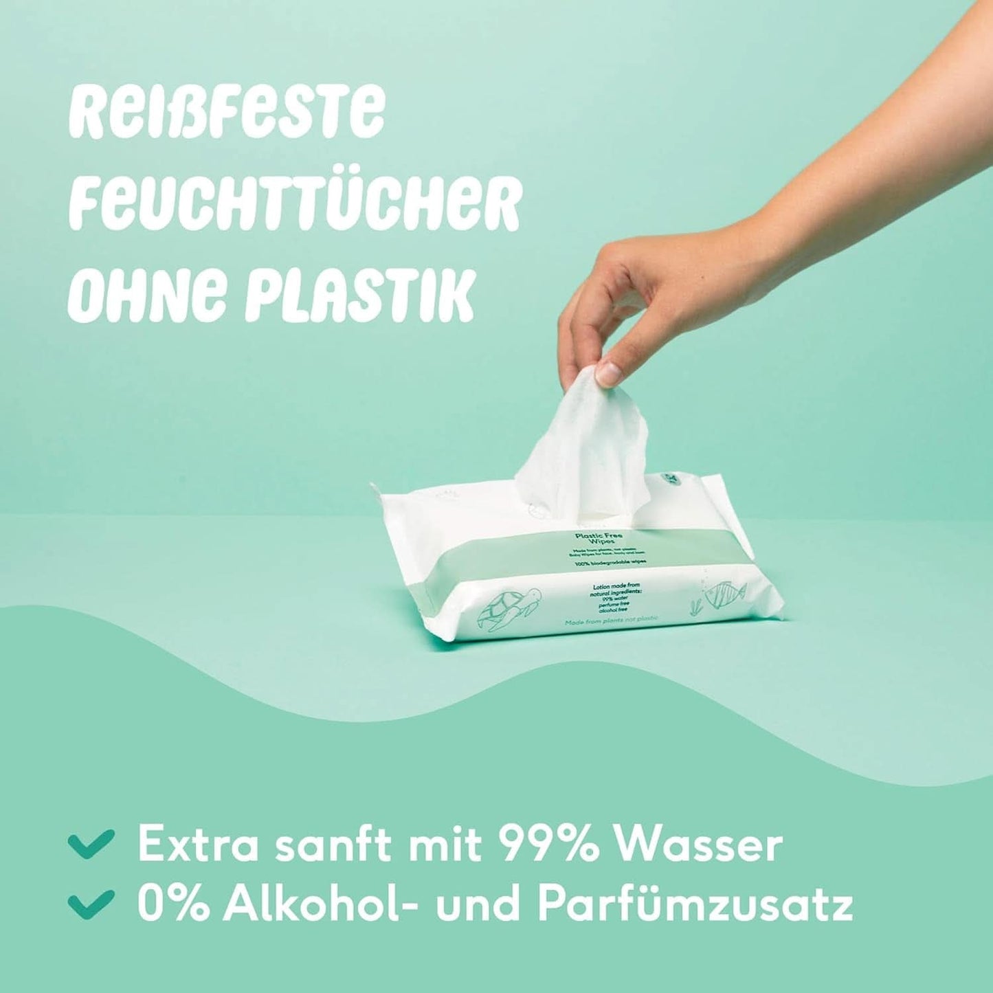 Naïf Plastikfreie Feuchttücher 432 Stück (8Er X 54 Feuchttücher) - Pflege Für Babypo, Körper Und Gesicht - 99% Aus Wasser - 0% Parfüm Und Alkohol - Nachhaltige Feuchttücherbox Eukalyptus Sensitiv Naty Shop