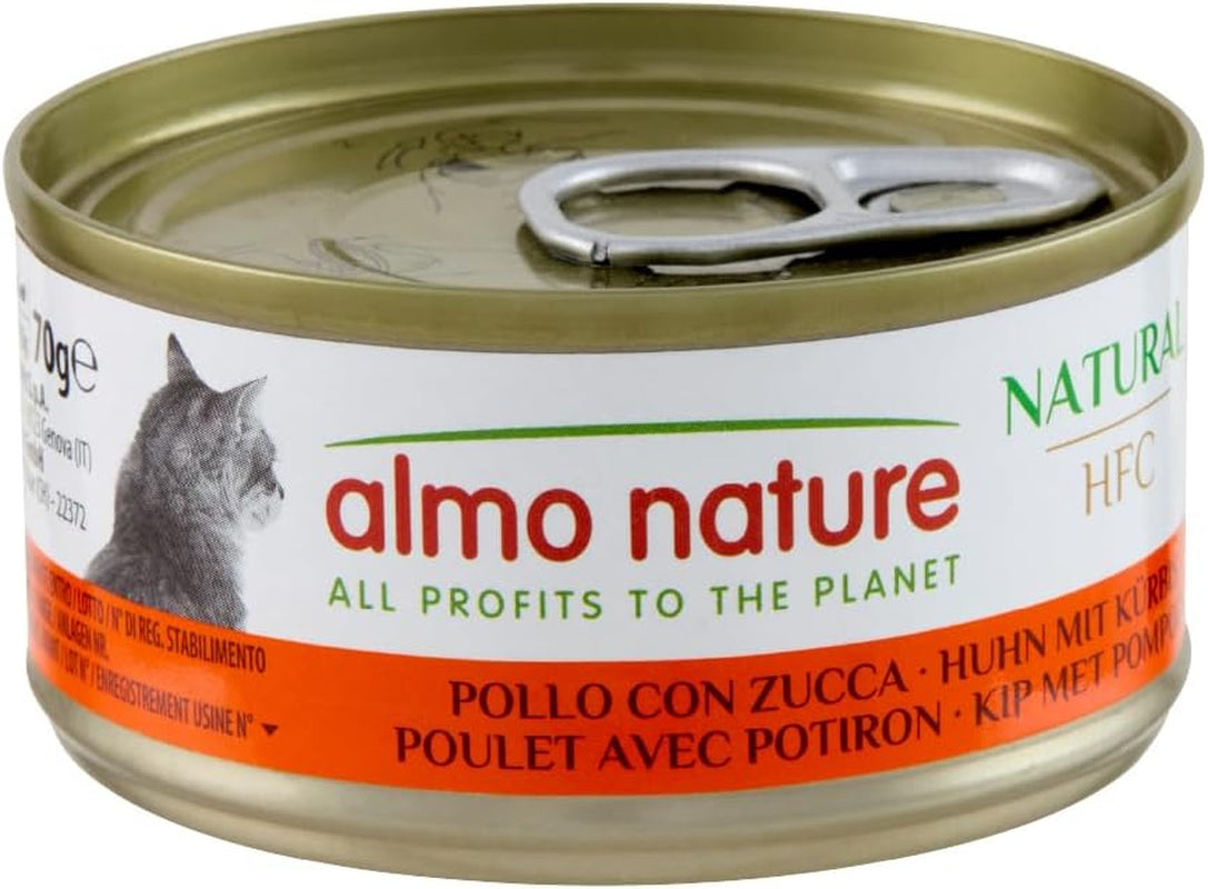 Almo Nature HFC Naturligt vådfoder til katte - Assorterede opskrifter med kylling - 6 x 70g