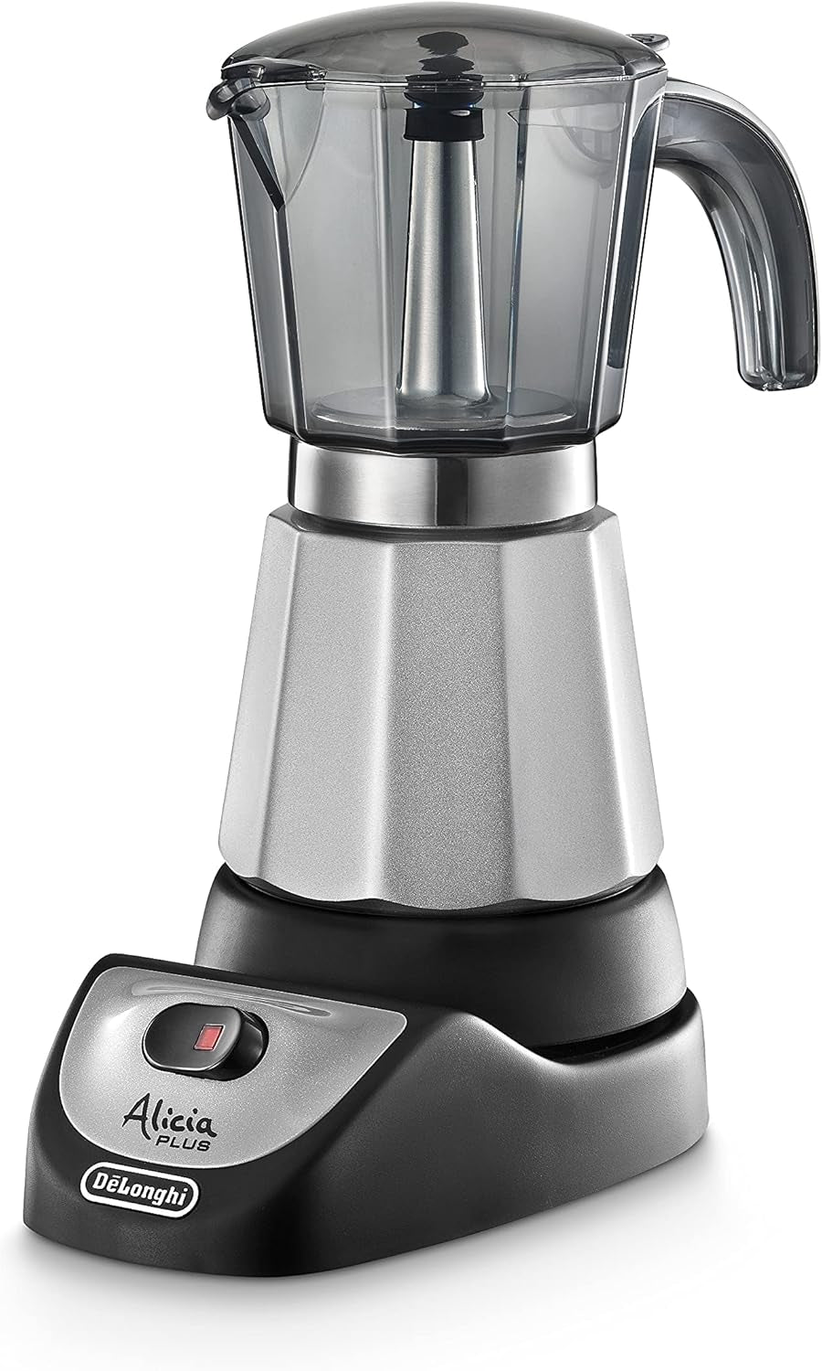 De'Longhi Alicia Plus EMKM6.B Moka Pot (360° drejelig, 550 W) Sølv-sort