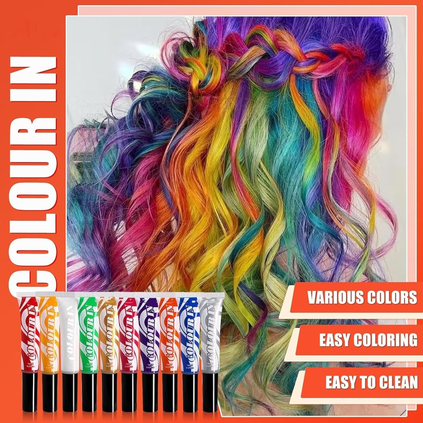Grøn midlertidig hårfarve - 14 ml Hårkridt Hårfarve, vaskbar grøn hårfarvepind, Instant Color Hårkridt, Carnival Chalk Hårfarve til jul Halloween, Carnival, Cosplay Hair Dye Naty Shop