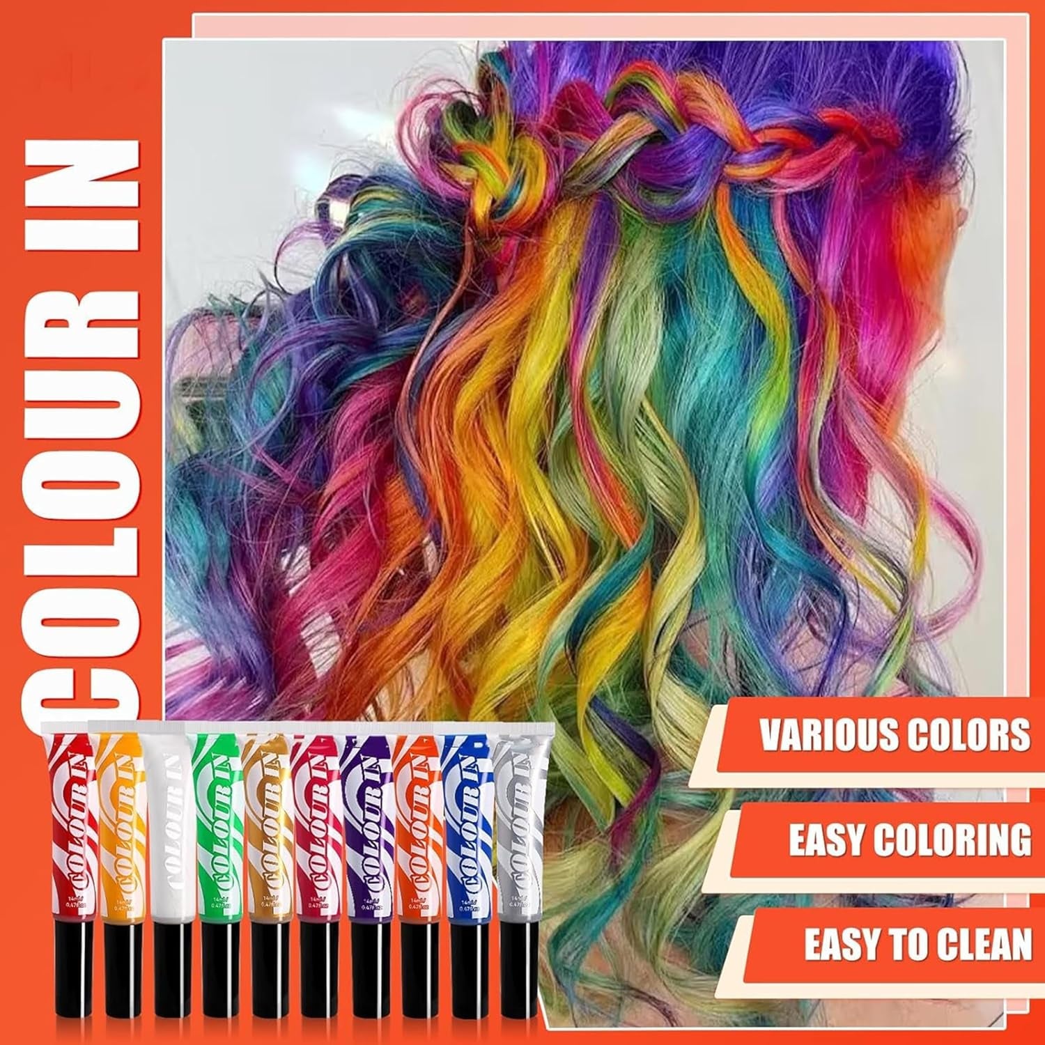 Grøn midlertidig hårfarve - 14 ml Hårkridt Hårfarve, vaskbar grøn hårfarvepind, Instant Color Hårkridt, Carnival Chalk Hårfarve til jul Halloween, Carnival, Cosplay Hair Dye Naty Shop