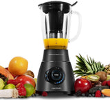 Cecotec Standmixer Power Black Titanium 2200MAX Glat, 2200 W Maximale Leistung, 6 Klingen Aus Edelstahl, Ice-Crush-Funktion, Turbo- Og Smoothie-Funktion, Autoclean-Funktion Køkken Naty Shop Schwarz 2500 W | 1,8 L + 3 programmer