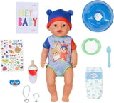 BABY Born Jonas - babydukke 43 cm - 10 funktioner inklusive tilbehør og madras - Fungerer fuldt ud uden batterier - Velegnet til børn fra 3 år og derover