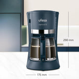 Ufesa CG7114 Capriccio filterkaffemaskine, 6 kopper, 600W, kande 0,6L, anti-dryp system, automatisk sluk, blå