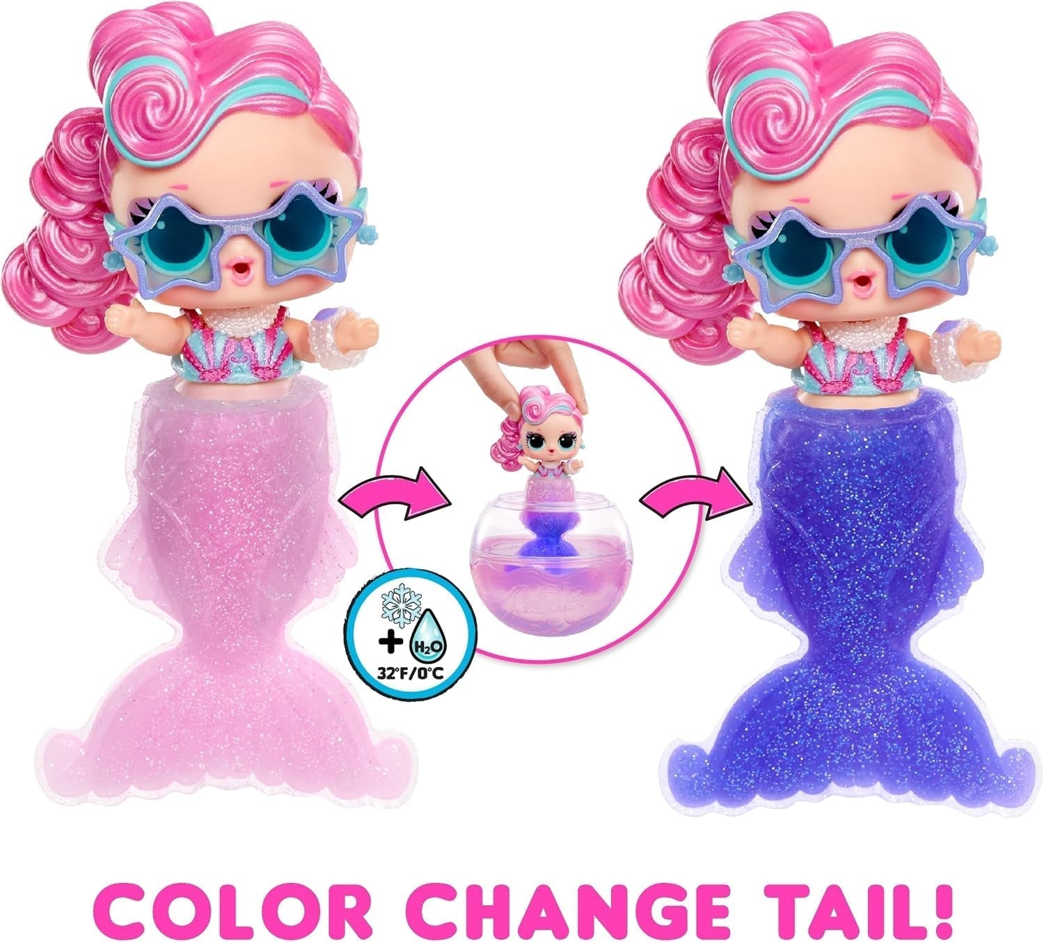 L.O.L. Overraskelse! Mermaids Tots - Moderigtige minidukker med farveskiftende haler - Velegnet til samlere, piger og drenge fra 4 år og opefter Naty Shop-dukker
