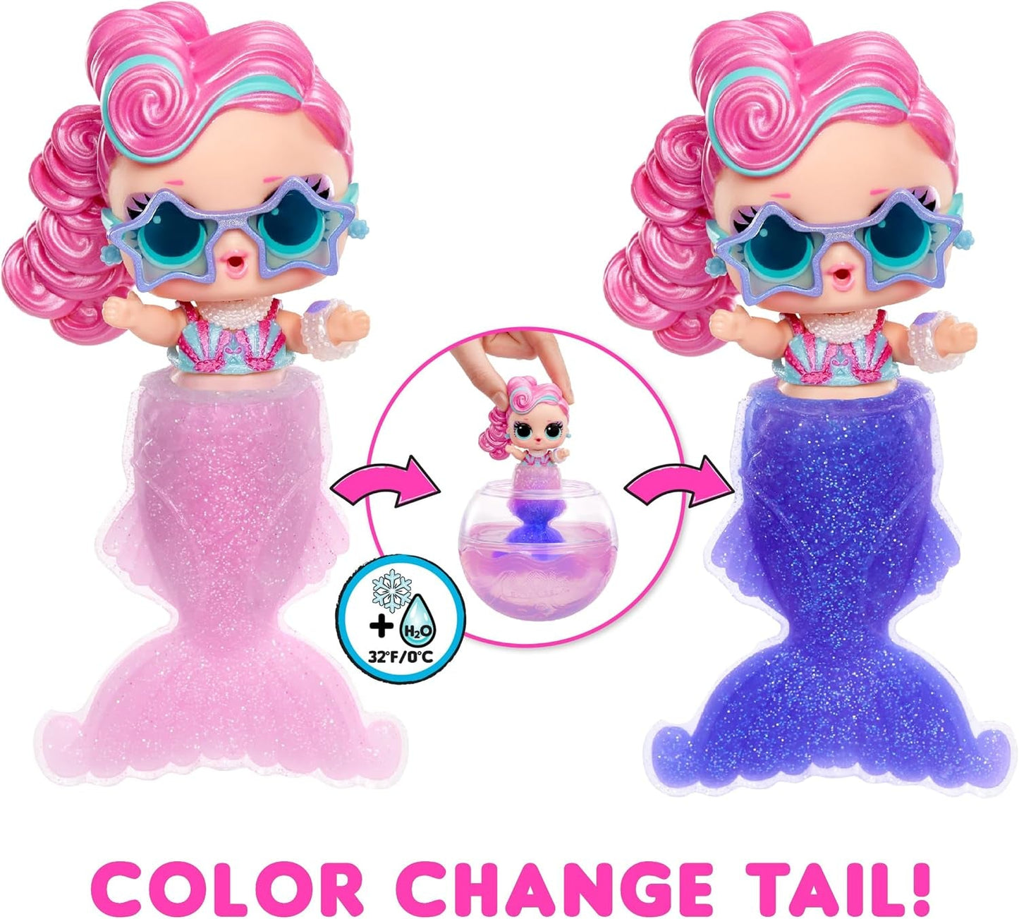 LOL overraskelse! Mermaids Tots - Minifashionable dukker med farveskiftende haler - Velegnet til samlere, piger og drenge fra 4 år og opefter